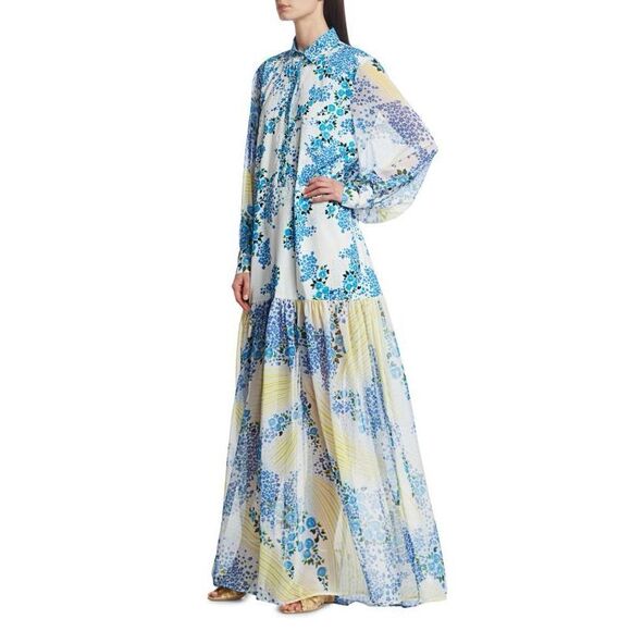 All Things Mochi Alona Floral Maxi Shirtdress – Size Large – Designer Statement - Picture 1 of 15